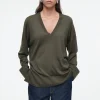 COS V-NECK MERINO WOOL SWEATER-Women Sweaters & Cardigans