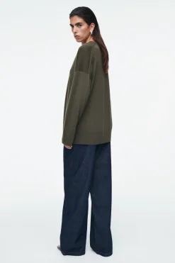 COS V-NECK MERINO WOOL SWEATER-Women Sweaters & Cardigans