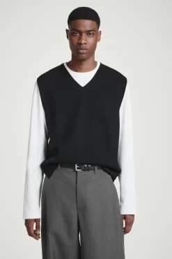 COS V-NECK MILANO-KNIT WOOL TANK- Sweaters & Cardigans