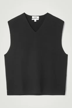 COS V-NECK MILANO-KNIT WOOL TANK- Sweaters & Cardigans