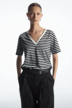 COS 24/7 V-NECK T-SHIRT-Women T-Shirts | Tops