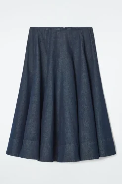 COS VOLUMINOUS A-LINE DENIM MIDI SKIRT-Women Skirts