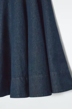 COS VOLUMINOUS A-LINE DENIM MIDI SKIRT-Women Skirts