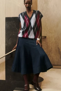 COS VOLUMINOUS A-LINE DENIM MIDI SKIRT-Women Skirts