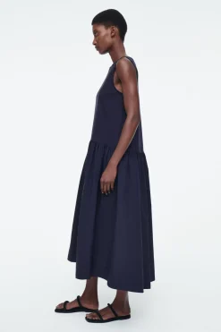 COS VOLUMINOUS SLEEVELESS MIDI DRESS-Women Dresses & Jumpsuits