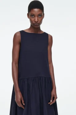 COS VOLUMINOUS SLEEVELESS MIDI DRESS-Women Dresses & Jumpsuits