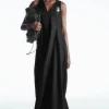 COS VOLUMINOUS V-NECK MAXI DRESS-Women Dresses & Jumpsuits