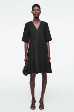 COS VOLUMINOUS V-NECK MINI DRESS-Women Dresses & Jumpsuits