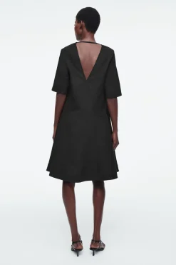 COS VOLUMINOUS V-NECK MINI DRESS-Women Dresses & Jumpsuits