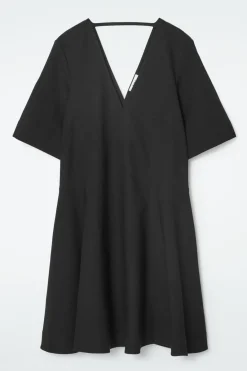 COS VOLUMINOUS V-NECK MINI DRESS-Women Dresses & Jumpsuits
