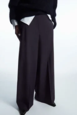 COS VOLUMINOUS WIDE-LEG WOOL PANTS-Women Pants