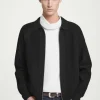 COS WAFFLE-KNIT MERINO WOOL BOMBER JAKCET- Sweaters & Cardigans | Coats & Jackets