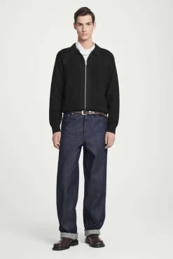 COS WAFFLE-KNIT MERINO WOOL BOMBER JAKCET- Sweaters & Cardigans | Coats & Jackets