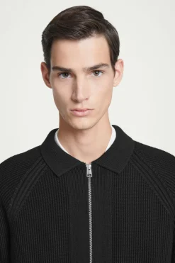 COS WAFFLE-KNIT MERINO WOOL BOMBER JAKCET- Sweaters & Cardigans | Coats & Jackets
