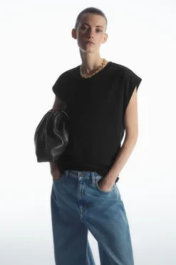 COS WAISTED CAP-SLEEVE T-SHIRT-Women T-Shirts | Tops