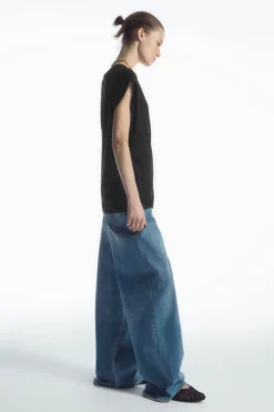 COS WAISTED CAP-SLEEVE T-SHIRT-Women T-Shirts | Tops