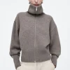 COS WAISTED KNITTED WOOL BOMBER JACKET-Women Coats & Jackets | Sweaters & Cardigans