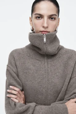 COS WAISTED KNITTED WOOL BOMBER JACKET-Women Coats & Jackets | Sweaters & Cardigans
