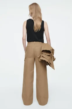 COS WIDE-LEG CANVAS UTILITY PANTS-Women Pants