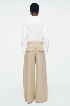 COS WIDE-LEG COTTON PANTS-Women Pants