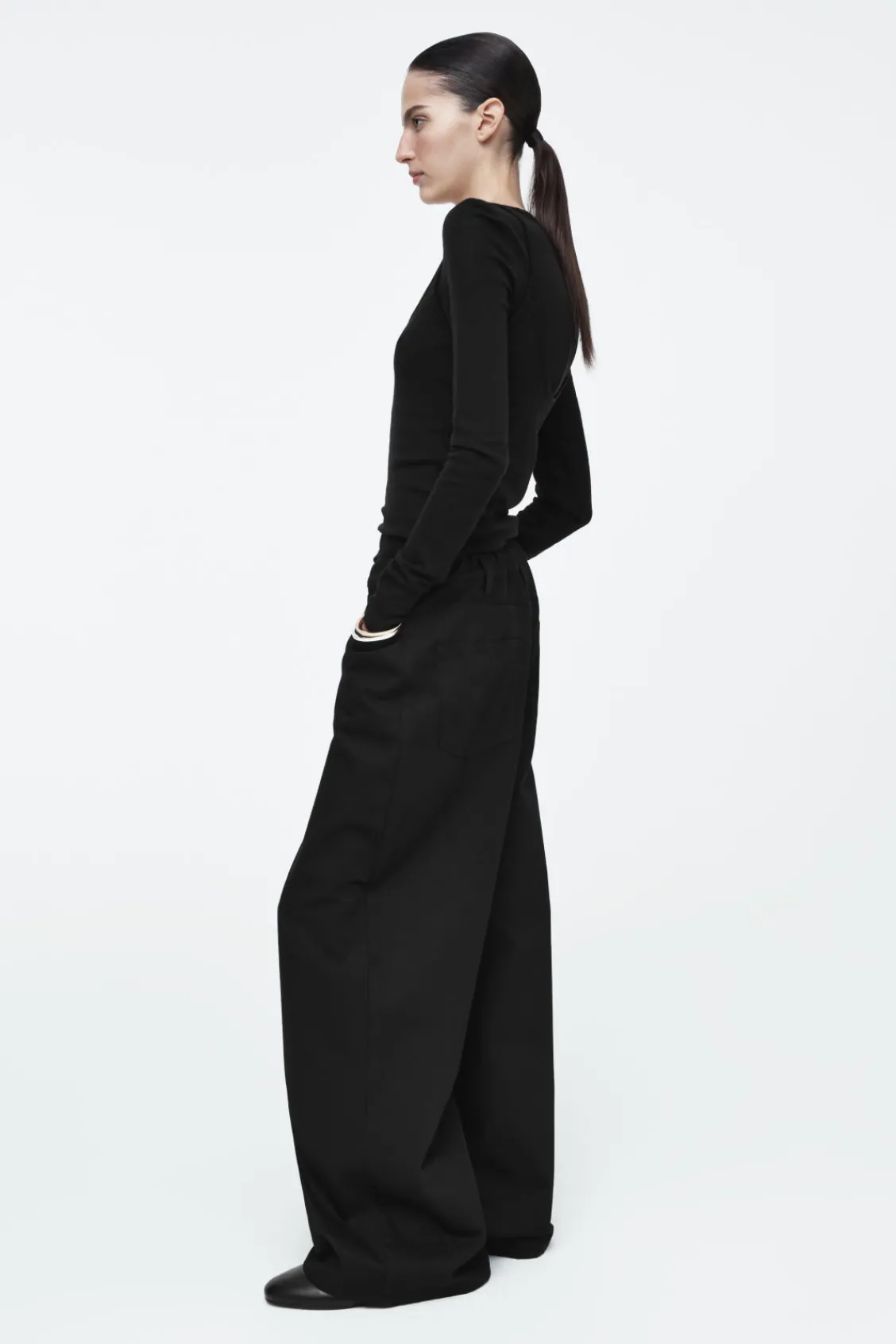 COS WIDE-LEG DRAWSTRING PANTS-Women Pants