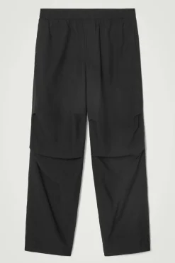 COS WIDE-LEG ELASTICATED COTTON PANTS- Pants