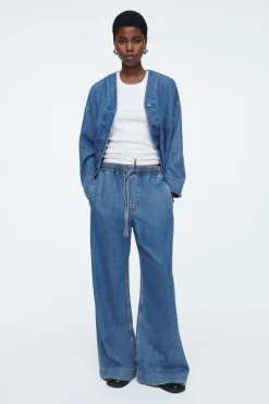 COS WIDE-LEG FLUID DENIM PANTS-Women Jeans | Pants