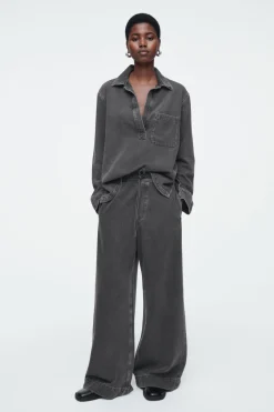 COS WIDE-LEG FLUID DENIM PANTS-Women Jeans | Pants