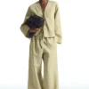 COS WIDE-LEG LINEN DRAWSTRING PANTS-Women Pants