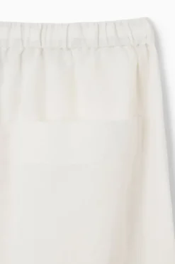 COS WIDE-LEG LINEN DRAWSTRING PANTS-Women Pants