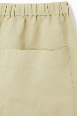 COS WIDE-LEG LINEN DRAWSTRING PANTS-Women Pants