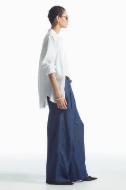 COS WIDE-LEG TAILORED DENIM PANTS-Women Jeans | Pants