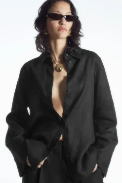 COS WIDE-SLEEVED LINEN SHIRT-Women Shirts & Blouses | Tops