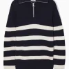 COS WOOL AND COTTON-BLEND HALF-ZIP SWEATER- Sweaters & Cardigans
