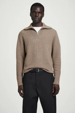 COS WOOL AND COTTON-BLEND HALF-ZIP SWEATER- Sweaters & Cardigans