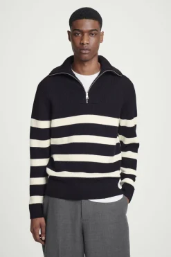 COS WOOL AND COTTON-BLEND HALF-ZIP SWEATER- Sweaters & Cardigans