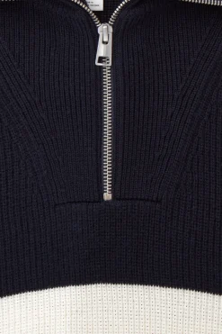 COS WOOL AND COTTON-BLEND HALF-ZIP SWEATER- Sweaters & Cardigans