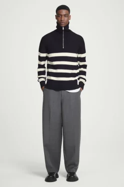 COS WOOL AND COTTON-BLEND HALF-ZIP SWEATER- Sweaters & Cardigans