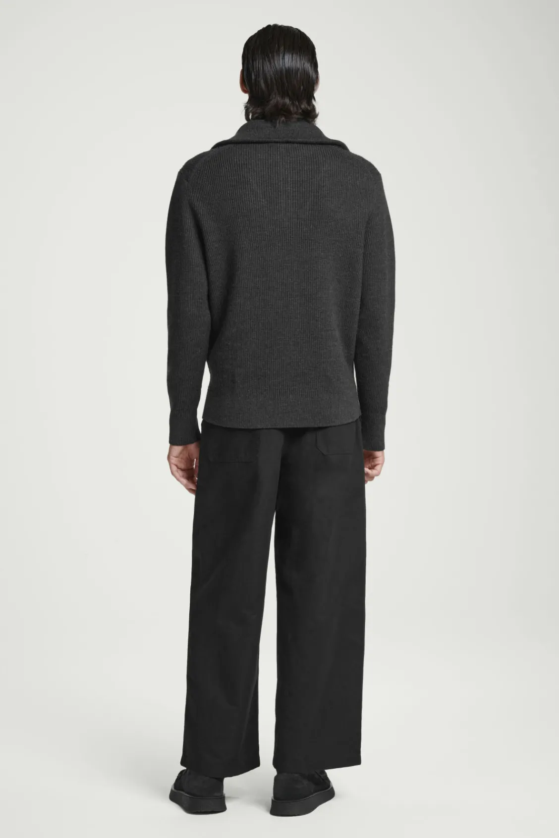 COS WOOL AND COTTON-BLEND HALF-ZIP SWEATER- Sweaters & Cardigans
