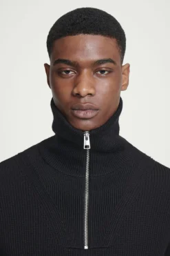 COS WOOL AND COTTON-BLEND HALF-ZIP SWEATER- Sweaters & Cardigans