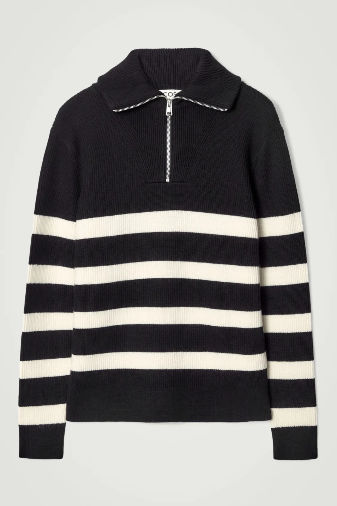 COS WOOL AND COTTON-BLEND HALF-ZIP SWEATER- Sweaters & Cardigans