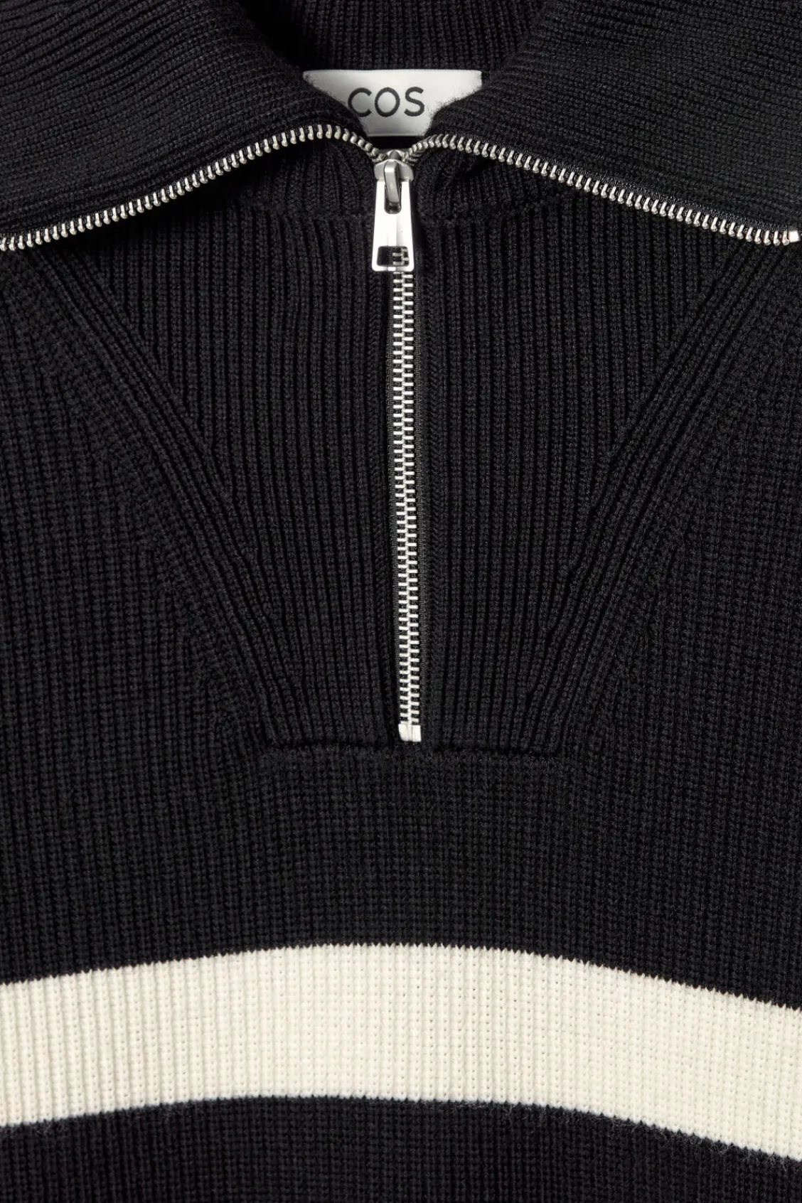 COS WOOL AND COTTON-BLEND HALF-ZIP SWEATER- Sweaters & Cardigans