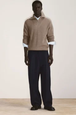 COS WOOL AND COTTON-BLEND HALF-ZIP SWEATER- Sweaters & Cardigans