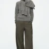 COS WOOL BARREL-LEG UTILITY PANTS-Women Pants