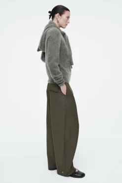 COS WOOL BARREL-LEG UTILITY PANTS-Women Pants