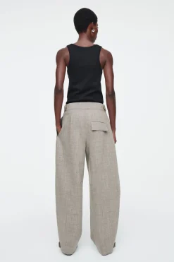COS WOOL BARREL-LEG UTILITY PANTS-Women Pants