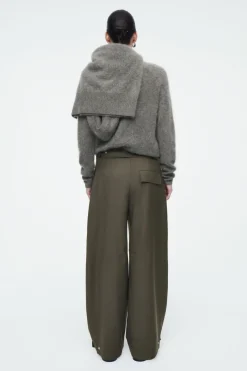 COS WOOL BARREL-LEG UTILITY PANTS-Women Pants