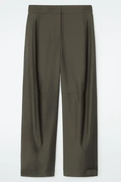 COS WOOL BARREL-LEG UTILITY PANTS-Women Pants