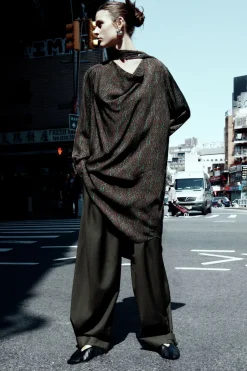 COS WOOL BARREL-LEG UTILITY PANTS-Women Pants