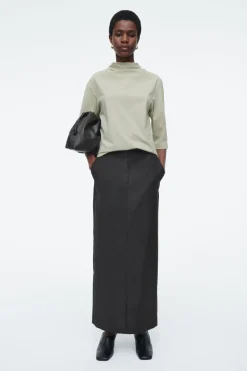 COS WOOL COLUMN MAXI SKIRT-Women Skirts